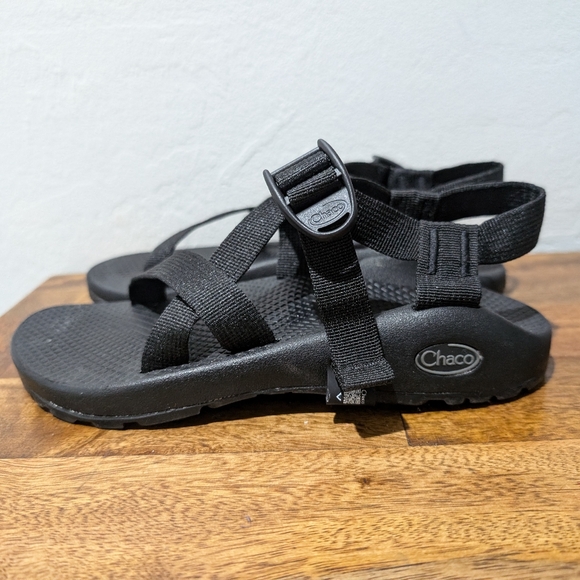 CHACO Classic Z / Cloud Z1 Sport Water Hiking Sandals - Solid Black - women's 7 - Picture 7 of 8
